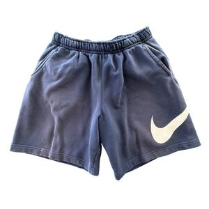 Nike Fleece Sweat Shorts Boys XL Blue Athleisure Lounge Casual Big‎ Swoosh